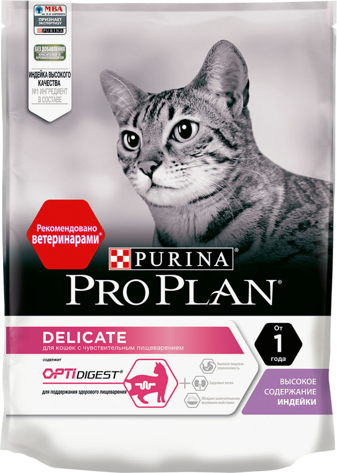 Сухой корм для кошек Pro Plan Optidigest Delicate для чувствительного пищеварения с индейкой 200г Сухой корм для кошек Pro Plan Optidigest Delicate для чувствительного пищеварения с индейкой 200г