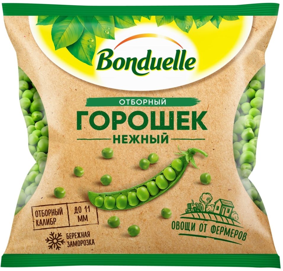 Горошек Bonduelle зеленый нежный быстрозамороженный 400г Горошек Bonduelle зеленый нежный быстрозамороженный 400г