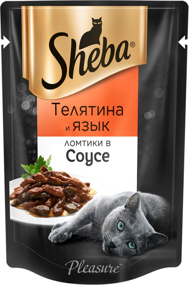 Корм для кошек Sheba Pleasure Ломтики из телятины и языка в соусе 85г Корм для кошек Sheba Pleasure Ломтики из телятины и языка в соусе 85г