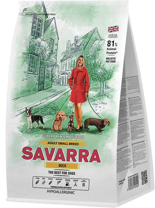 Сухой корм для собак Savarra Adult Dog Small Breed Утка рис 3кг Сухой корм для собак Savarra Adult Dog Small Breed Утка рис 3кг