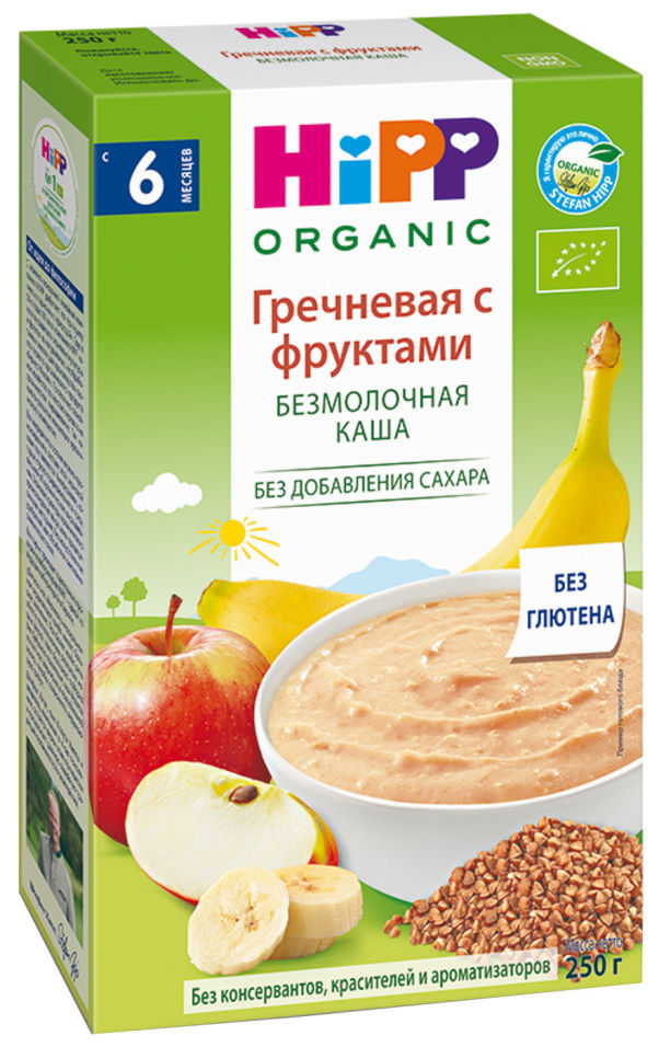 Каша HiPP Гречневая с фруктами безмолочная 250г