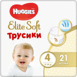Подгузники-трусики Huggies Elite Soft №4 9-14кг 21шт Подгузники-трусики Huggies Elite Soft №4 9-14кг 21шт