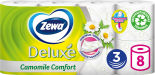 Туалетная бумага Zewa Deluxe Ромашка 8 рулонов 3 слоя Туалетная бумага Zewa Deluxe Ромашка 8 рулонов 3 слоя