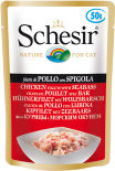 Влажный корм для кошек Schesir Цыпленок с морским окунем 50г