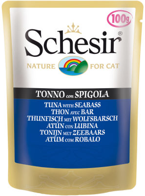 Корм для кошек Schesir Тунец и окунь 100г