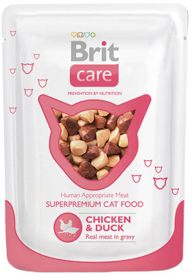 Корм для кошек Brit care Курица и утка 80г