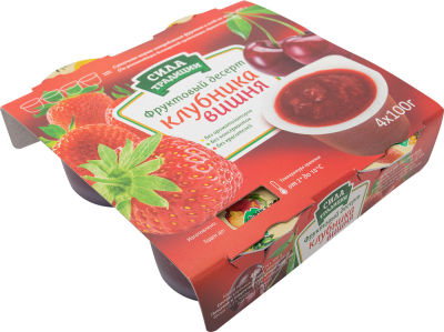 Десерт фруктовый Сила Традиции Клубника-Вишня 4шт*100г