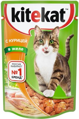 Корм для кошек Kitekat с курицей в желе 85г