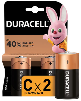 Батарейки Duracell С LR14 1.5V 2шт