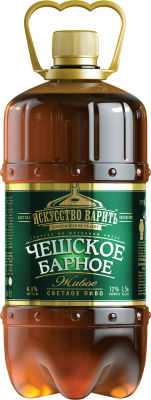 Пиво Искусство варить Чешское барное Живое 4.9% 1.5л