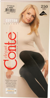 Колготки Conte Elegant Cotton 250 Nero Размер 4