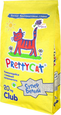 Наполнитель для кошачьих туалетов PrettyCat Cупер белый с ароматом лаванды 20кг