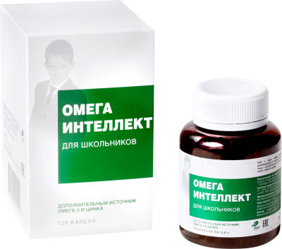 Омега Интеллект Экко Плюс для школьников 120 капсул
