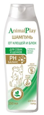 Шампунь для собак и щенков Animal Play от клещей и блох 250мл