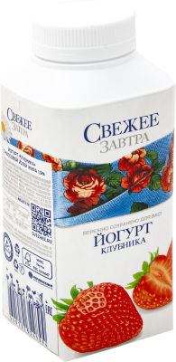 Йогурт питьевой Свежее Завтра Клубника 1.9% 330г