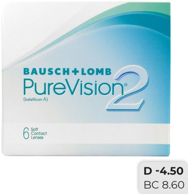 Контактные линзы Pure Vision 2 Ежемесячные -4.50/14.0/8.6 6шт