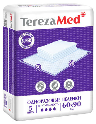 Пеленки одноразовые TerezaMed Super 60*90см 5шт