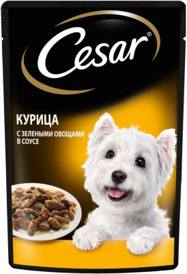 Корм для собак Cesar курица с зелеными овощами в соусе 85г