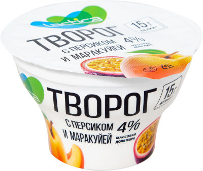 Творог Lactica с с Персиком и Маракуйей 4% 150г