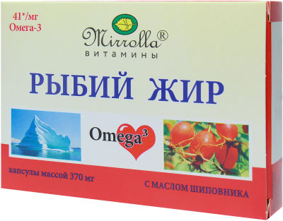 Рыбий жир Мирролла с маслом шиповника 100 капсул